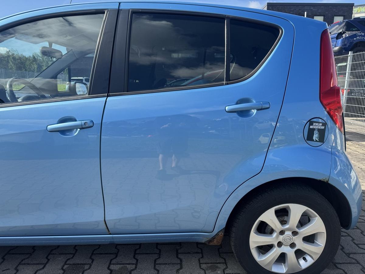 Opel Agila B original T&uuml;r hinten links GBW Marokkoblau met manuelle Fensterheber Rohbau Bj.2008